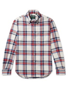 GITMAN VINTAGE - Button-Down Collar Checked Cotton-Flannel Shirt - Multi