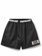 RRR123 - Cesar's Wide-Leg Logo-Appliquéd Shell Shorts - Black