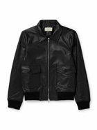 Officine Générale - Gianni Leather Bomber Jacket - Black