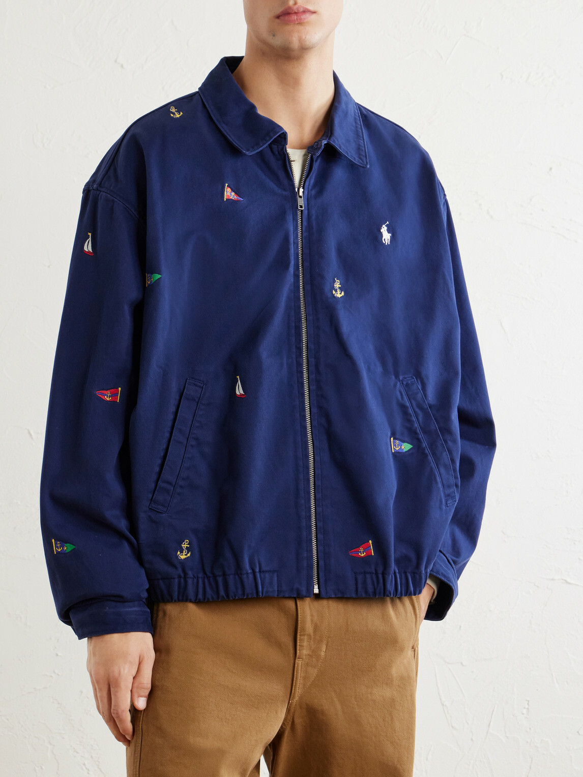 Polo Ralph Lauren - Logo-Embroidered Cotton-Twill Blouson Jacket - Blue