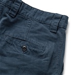 Albam - Slim-Fit Garment-Dyed Pleated Cotton-Ripstop Shorts - Blue