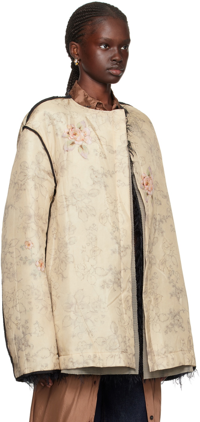 Dries Van Noten Black & Beige Reversible Jacket Dries Van Noten