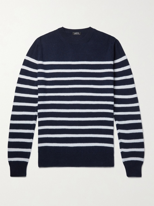 Photo: A.P.C. - Striped Wool Sweater - Blue