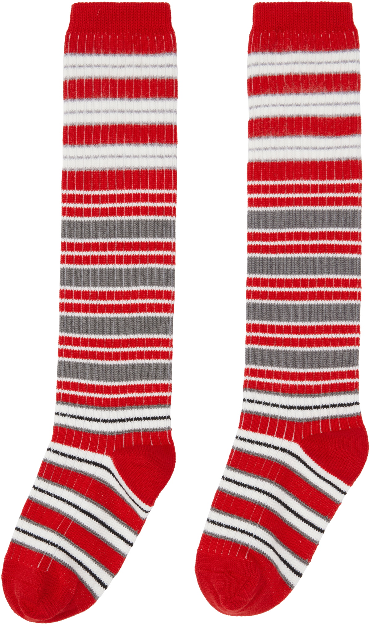Marni Red & White Striped Cotton Socks