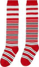 Marni Red & White Striped Cotton Socks