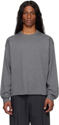 YLÈVE Gray Gas Singeing Cotton T-shirt
