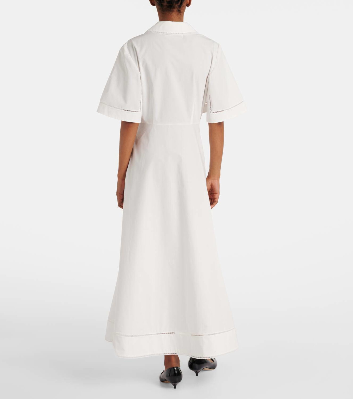 green emerald velvet dress Derek Lam Nikita Cotton Poplin Eyelet Mide Dress - White