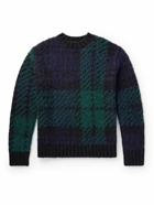 Sacai - Checked Jacquard-Knit Sweater - Green