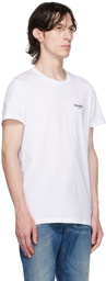 Balmain White Flocked T-Shirt