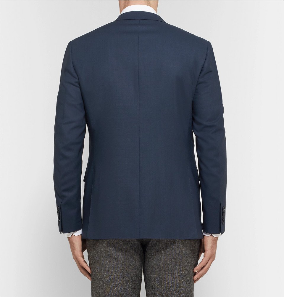 Canali - Navy Slim-Fit Travel Water-Resistant Wool Blazer - Navy