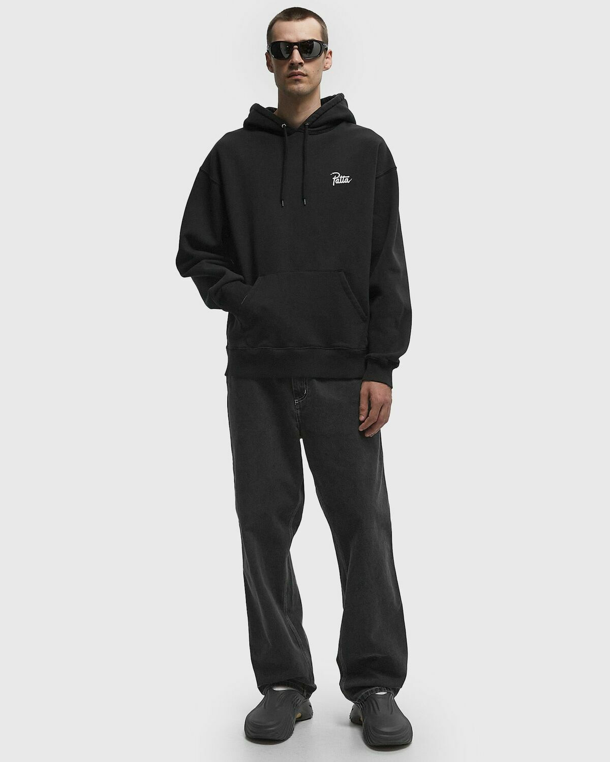 PATTA Snake Heart Boxy Hooded Sweater Black Mens Hoody