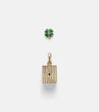Yvonne Léon Trèfle and Le Cubo 9kt gold and enamel single earring and pendant set with diamonds