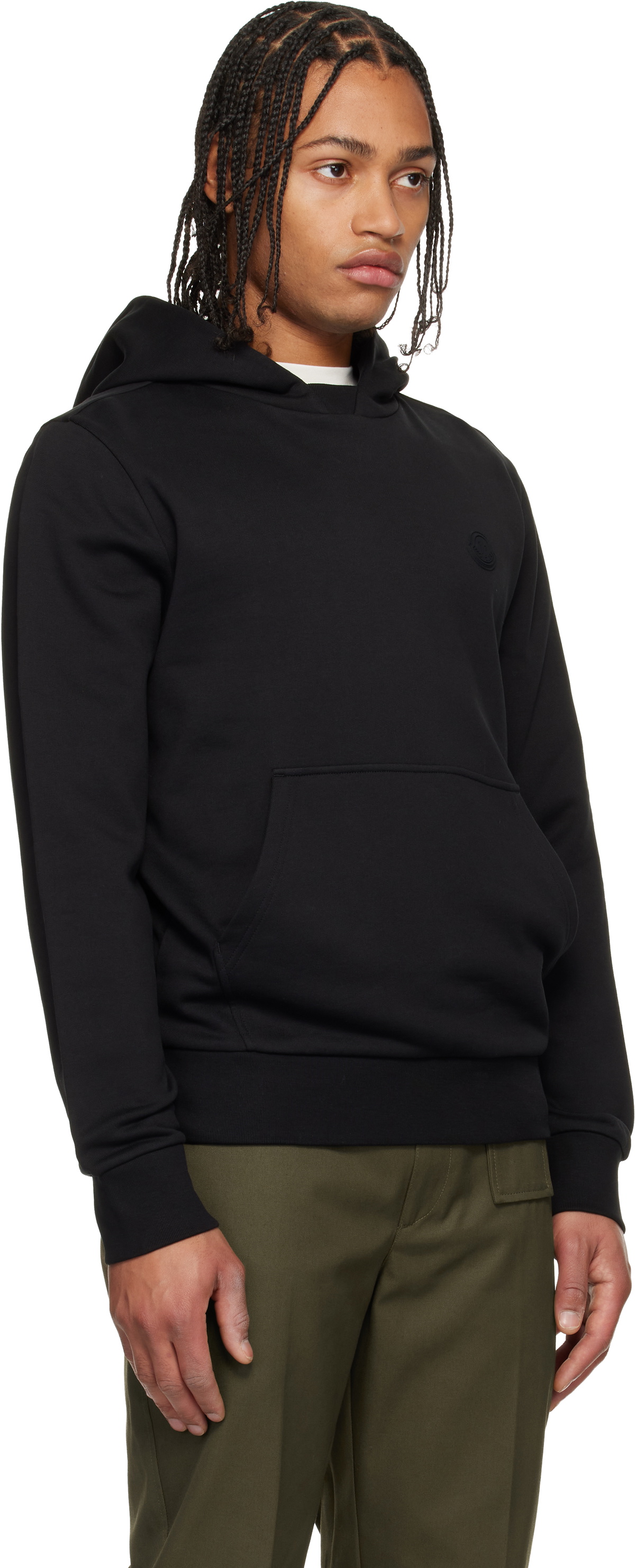 Moncler Black Tonal Back Logo Cotton Hoodie