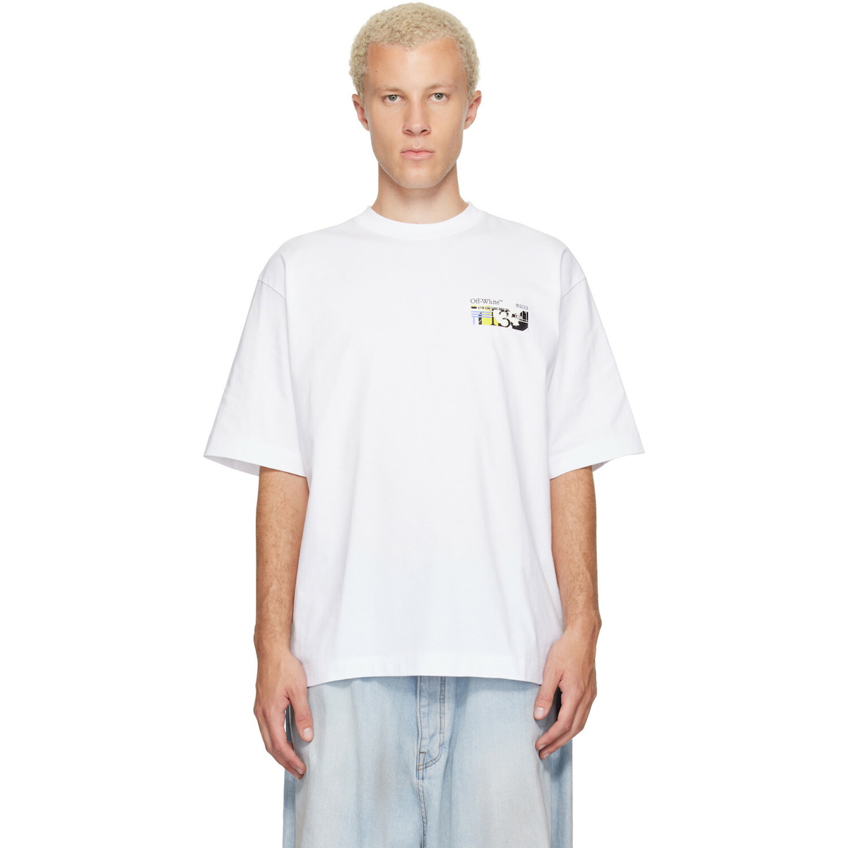 Off-White White Sprayed Caravaggio Over T-Shirt Off-White