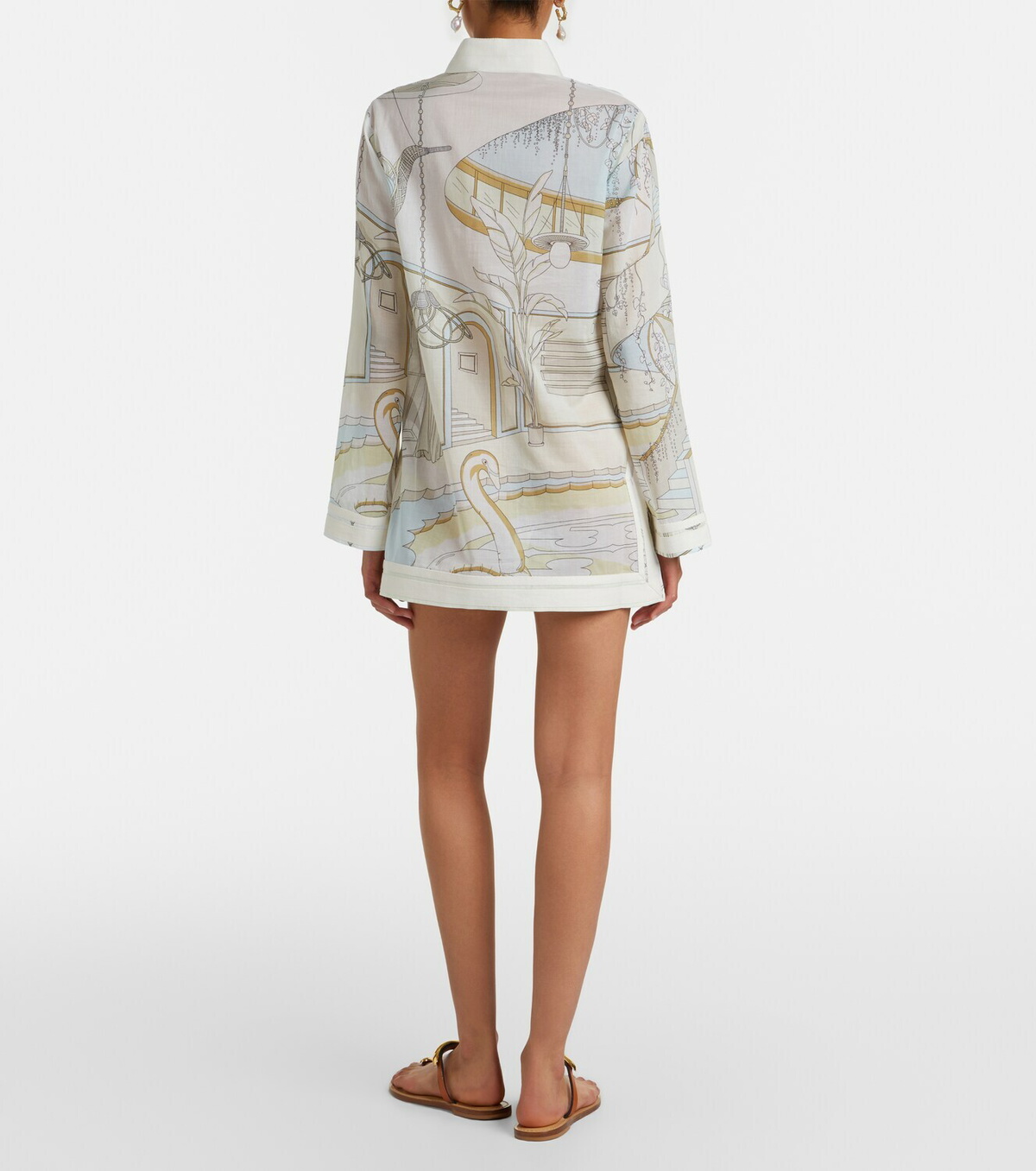 Tory Burch Printed cotton voile tunic