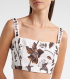 Agua by Agua Bendita Cacao floral linen crop top