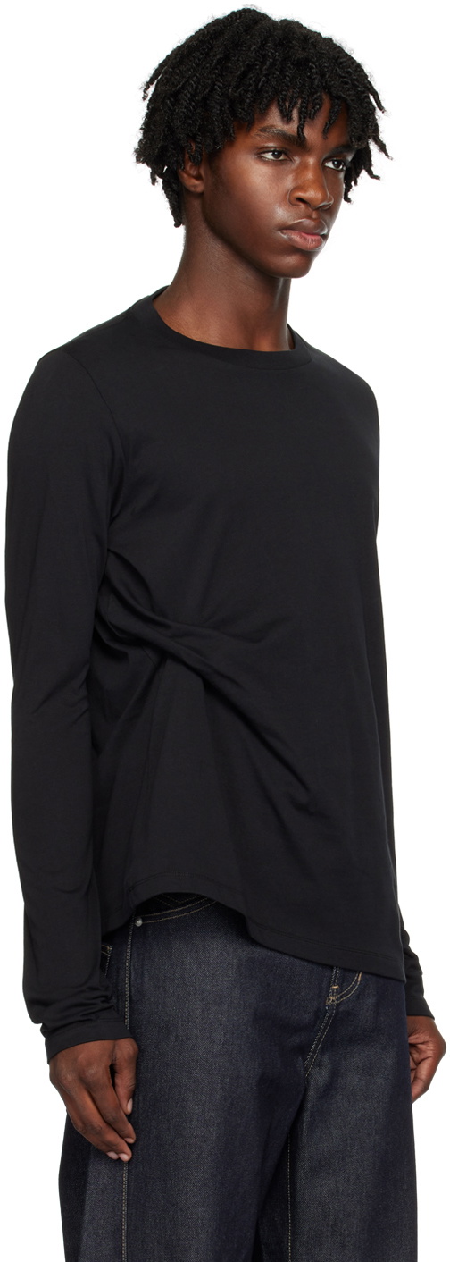 Marina Yee Black Tuck Long Sleeve T-Shirt