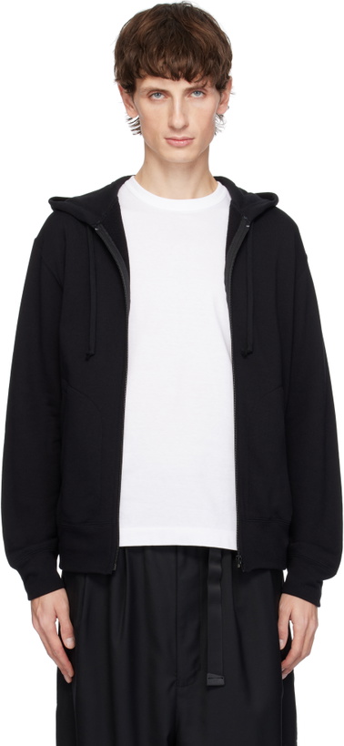 Photo: COMME des GARÇONS PLAY Black Zip Red Heart On Back Hoodie