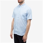 Beams Plus Men's BD COOLMAX® Linen Short Sleeve Shirt in Sax