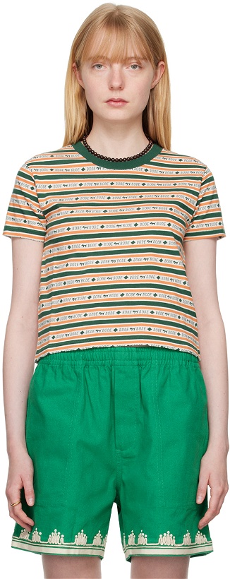 Photo: Bode Green & Orange Scottie Jacquard T-Shirt