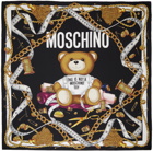 Moschino Black Sartorial Teddy Bear Scarf