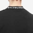 Balenciaga Men's Ribbed Crew Sweat in Washed Black/White