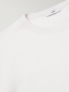 SSAM - Textured Organic Cotton and Silk-Blend Jersey Sweatshirt - White