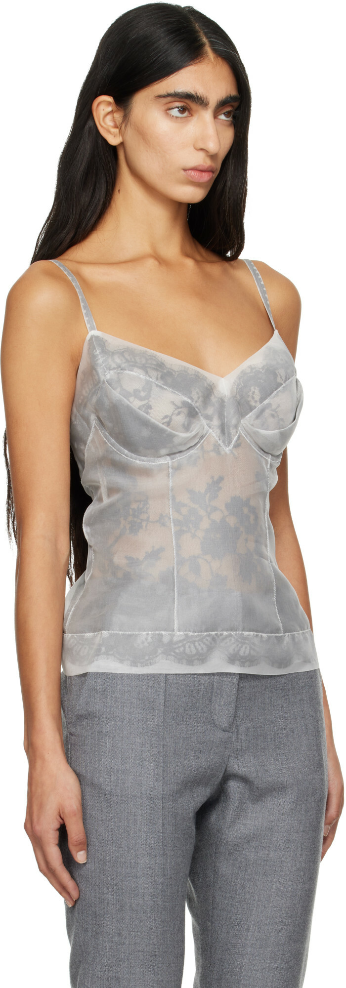 McQueen Off-White Silk Chiffon Camisole
