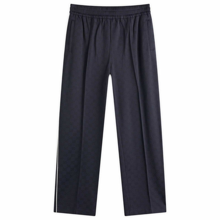 Photo: Gucci Men's Nylon Cotton GG Jacquard Track Pants in Blue Navy