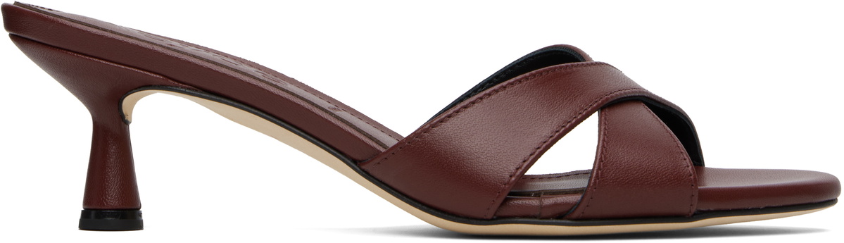 Aeyde Burgundy Vero Leather Mules