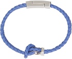 Salvatore Ferragamo Blue Gancini Braided Bracelet