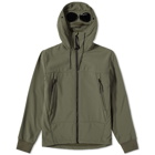 C.P. Company Men's Shell-R Soft Shell Goggle Jacket in Stone Grey