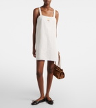 Prada Embroidered linen minidress