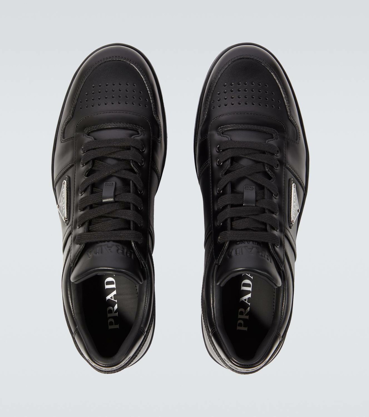 【関税込み】PRADA Leather sneakers Prada Leather Sneakers | Saks Fifth Avenue