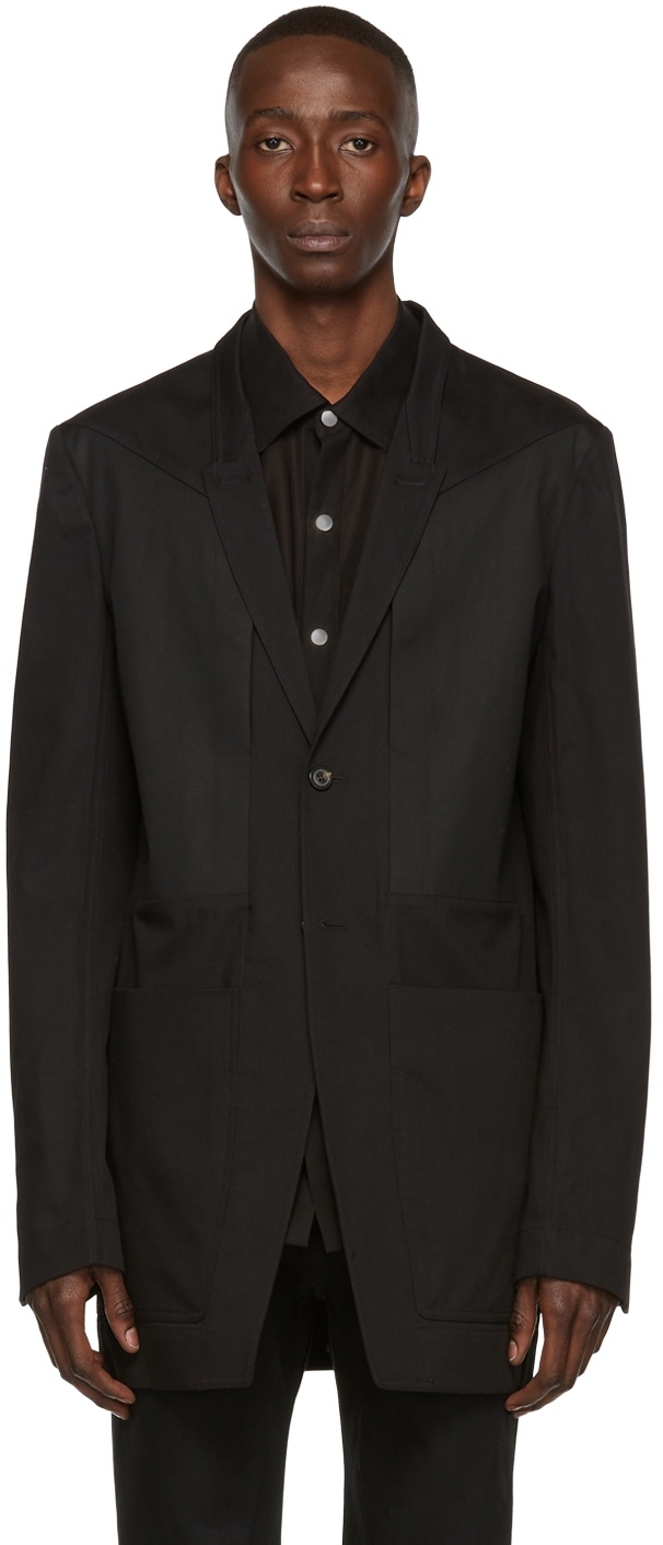 Rick Owens Black Cotton Blazer Rick Owens