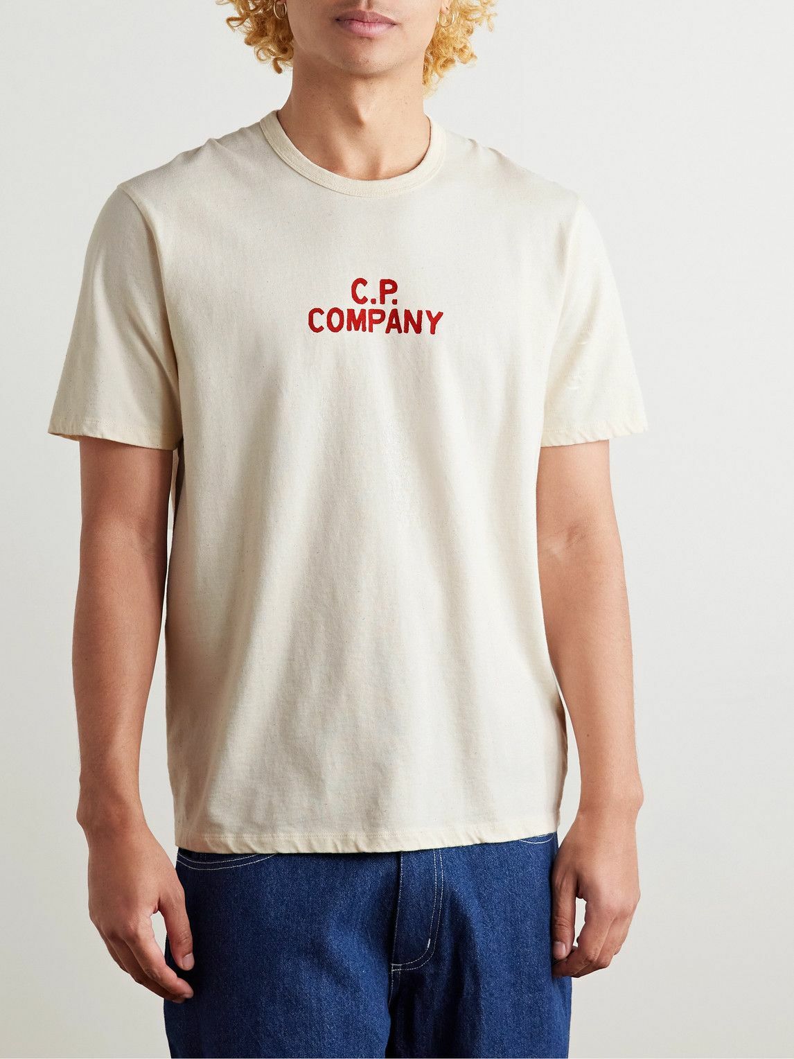 C.P. Company - Logo-Print Cotton-Jersey T-Shirt - Neutrals