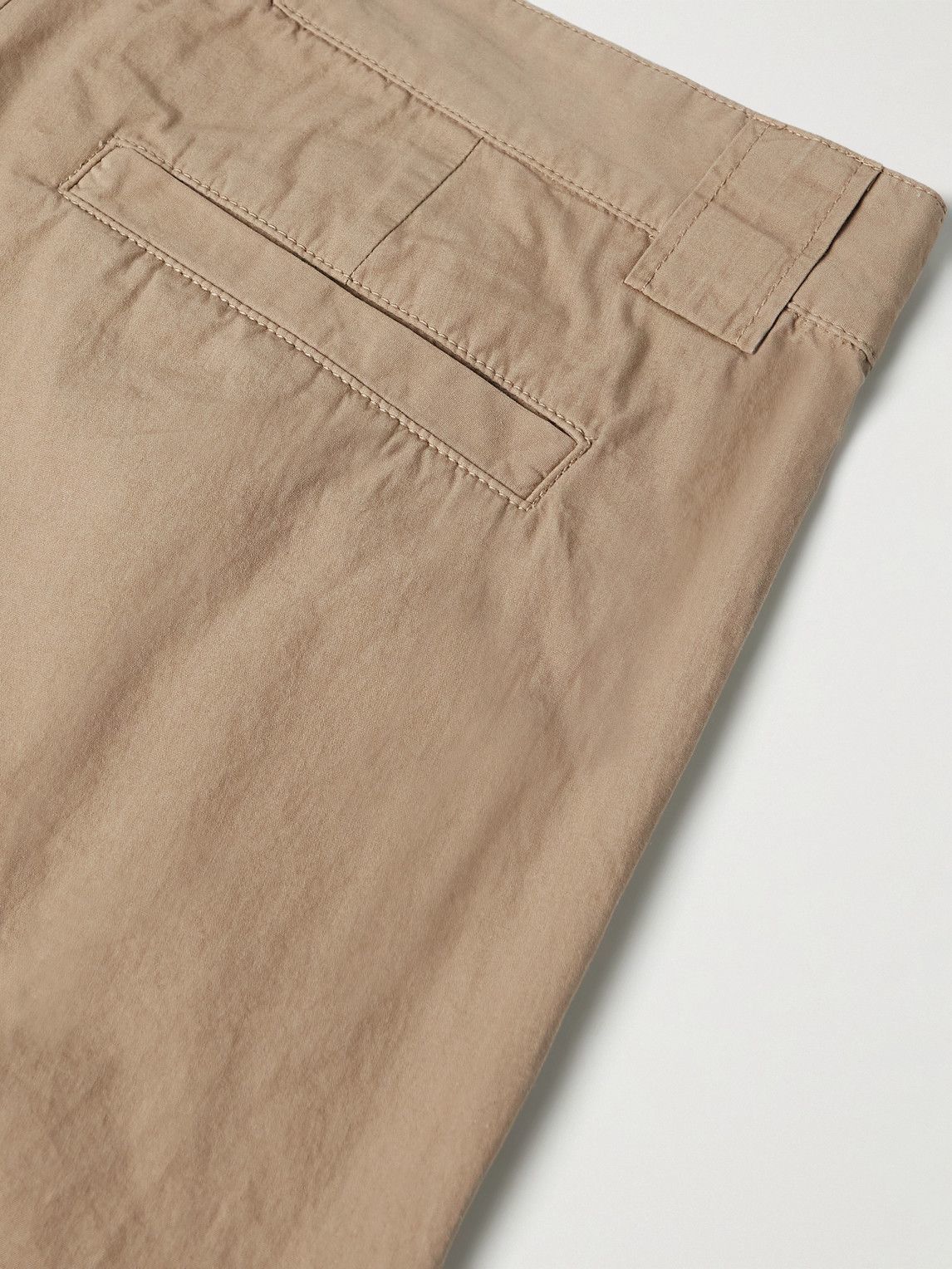 Straight-Leg Pleated Cotton Trousers