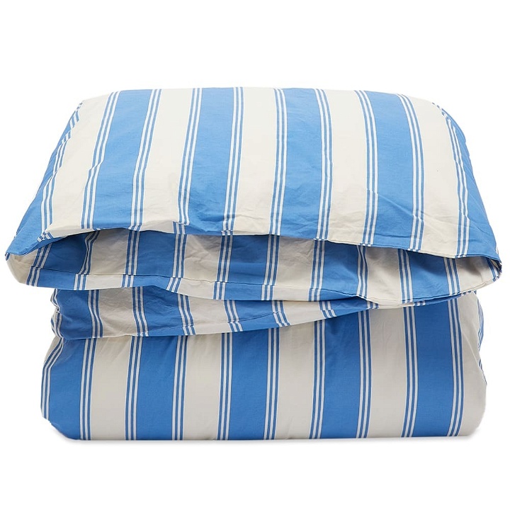 Photo: Tekla Fabrics Double Duvet in Blue Mattress Stripe