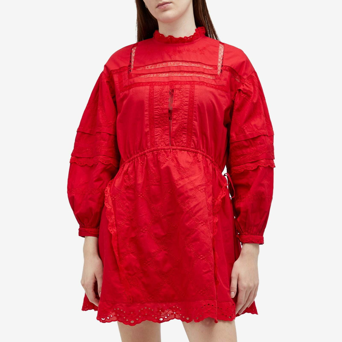 Damson Madder Women's Clandy Midi Dress in Red Damson Madder