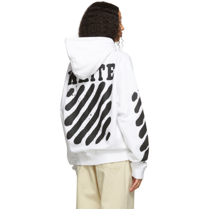 Off-White SSENSE Exclusive White Spray Paint Hoodie Off-White