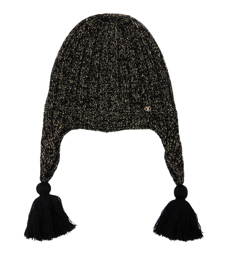 Photo: Valentino VLogo fringed Lurex® beanie