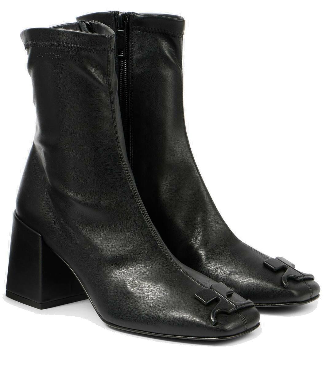 ショートブーツ・ブーティ Courreges Zipped Ankle Boots - Courreges - Leather - Black Courreges Zipped Ankle Boots - Courreges - Leather - Black