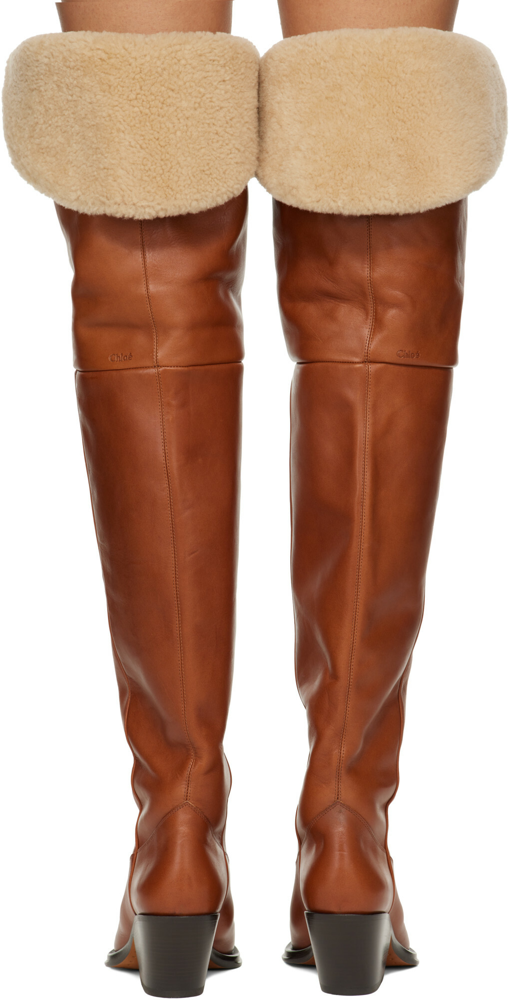 Chloé Tan Azelan Thigh High Boots