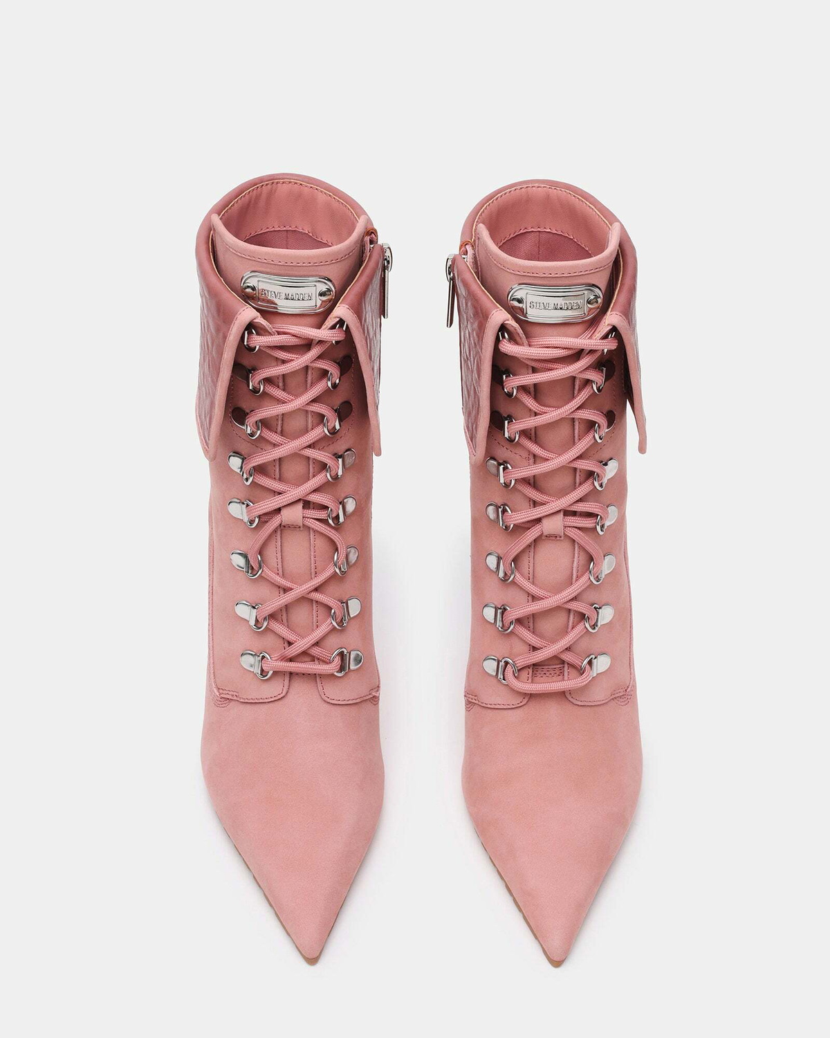 Steve Madden Morals Booties in Pink Nubuck