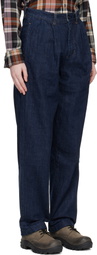 Carter Young SSENSE Exclusive Blue Washed Pleated Jeans