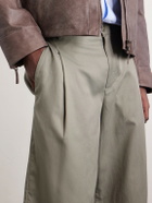 A Kind Of Guise - Juno Straight-Leg Pleated Lyocell, Cotton and Linen-Blend Shorts - Green
