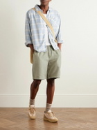 Folk - Assembly Straight-Leg Garment-Dyed Cotton and Hemp-Blend Shorts - Green