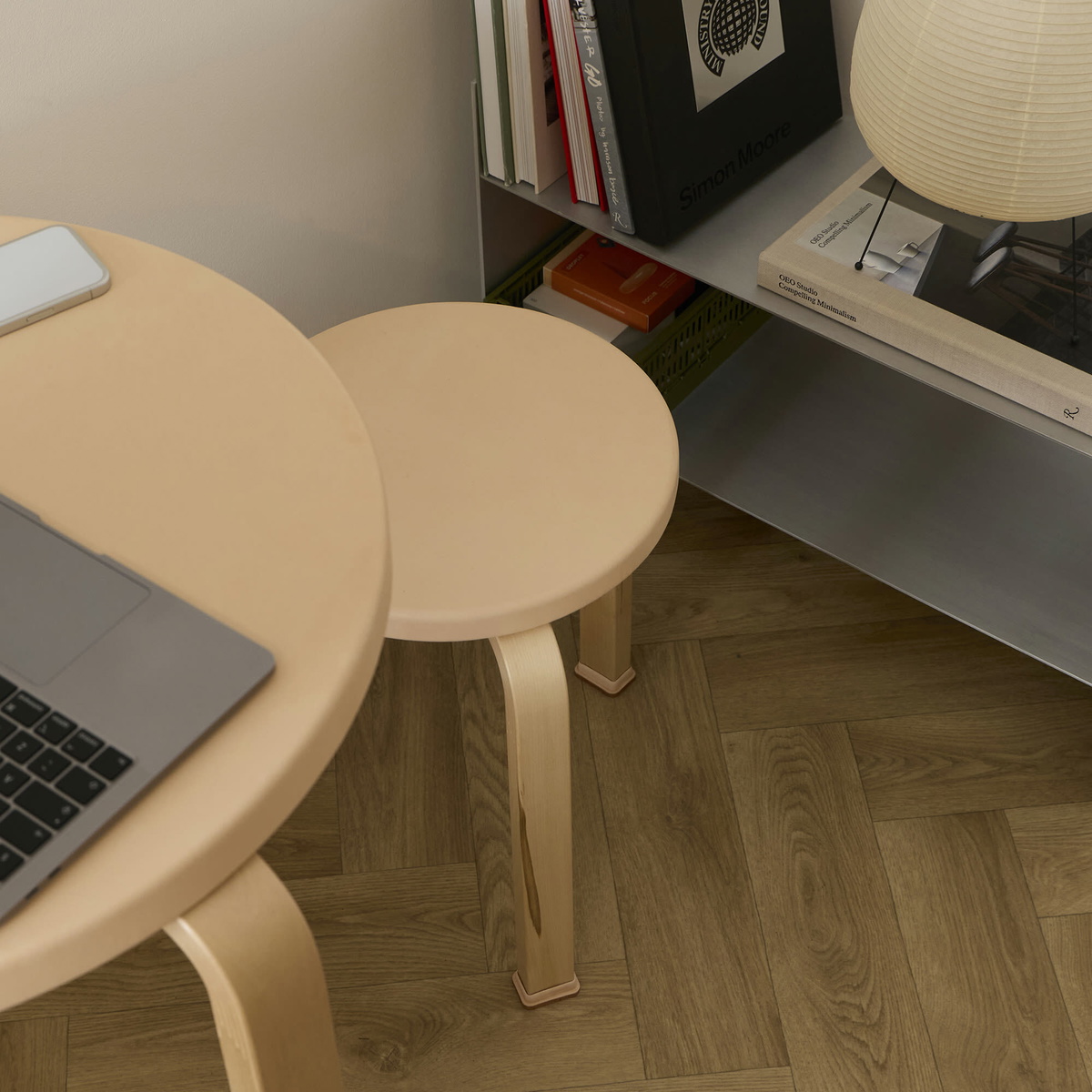 Artek x Hender Scheme Stool 60 in Wild Birch/Leather