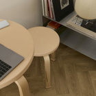 Artek x Hender Scheme Stool 60 in Wild Birch/Leather