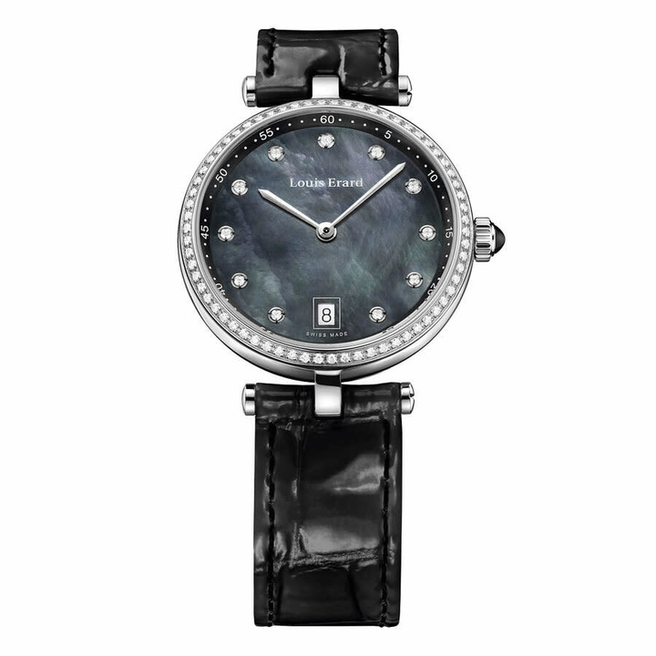 Photo: Louis Erard Romance Quartz Diamond Black Dial Ladies Watch 11810SE19.BDCB7